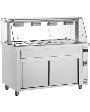 Bain Marie With Glass Canopy 4x GN1/1