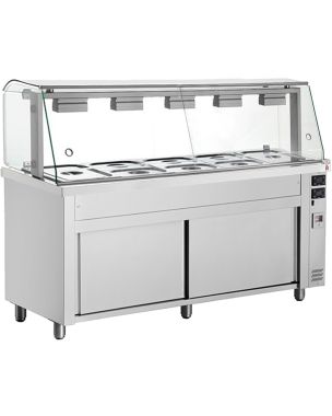 Bain Marie With Glass Canopy 5x GN1/1